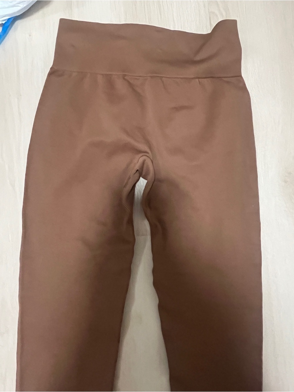 Viral OQQ seamless High-Waist Brown Stretch scrunch Leggings